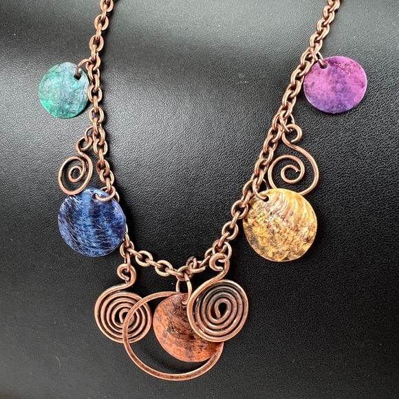 Pretty modernist style vintage costume necklace - Picture 1 of 8